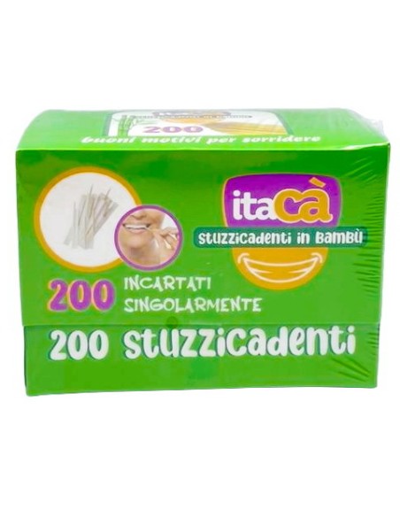 itaca' 200 stuzzicadenti in legno a doppia punta - imbustati singolarmente: tuttocasashop.it: carta & monouso