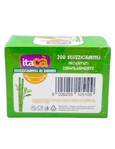 itaca' 200 stuzzicadenti in legno a doppia punta - imbustati singolarmente: tuttocasashop.it: carta & monouso