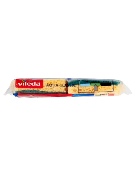 vileda aqua classic spugne con abrasivo - 2 pezzi: tuttocasashop.it: pulizia e cura della casa