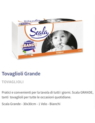 scala grande convenienza tovaglioli monovelo - 30x30cm - 160 pezzi: tuttocasashop.it: carta & monouso