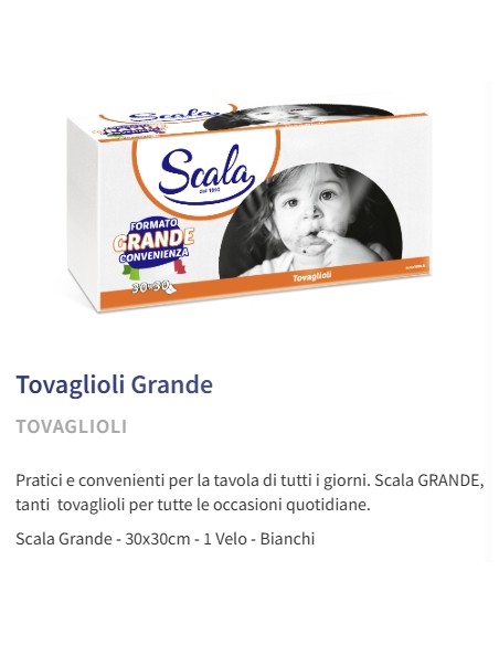 scala grande convenienza tovaglioli monovelo - 30x30cm - 160 pezzi: tuttocasashop.it: carta & monouso