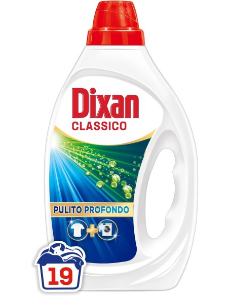 dixan detersivo lavatrice liquido 19 lavaggi - 885ml - classico: tuttocasashop.it: prodotti per bucato e tessuti