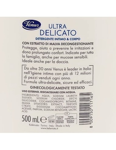 venus detergente intimo e corpo - maxi 500ml - ultra delicato - malva: tuttocasashop.it: igiene e cura della persona
