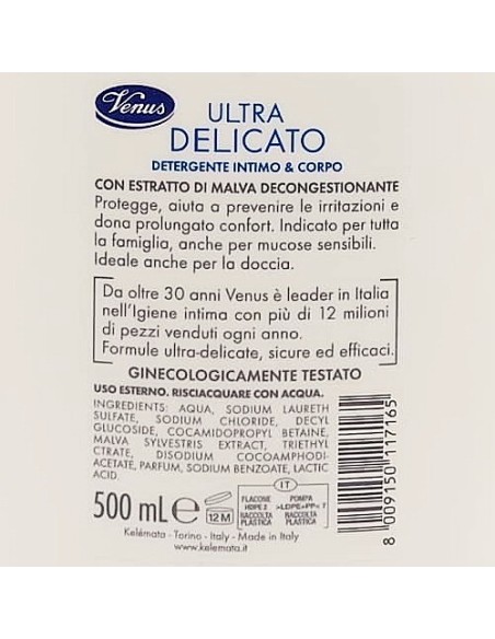 venus detergente intimo e corpo - maxi 500ml - ultra delicato - malva: tuttocasashop.it: igiene e cura della persona