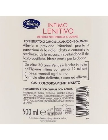 venus detergente intimo - maxi 500ml - lenitivo - camomilla - calmante: tuttocasashop.it: igiene e cura della persona