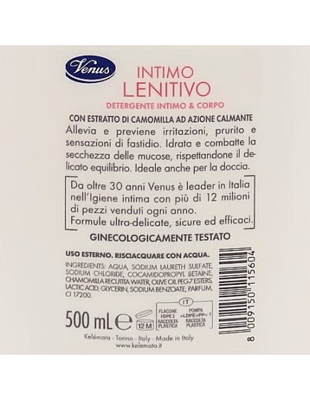 venus detergente intimo - maxi 500ml - lenitivo - camomilla - calmante: tuttocasashop.it: igiene e cura della persona