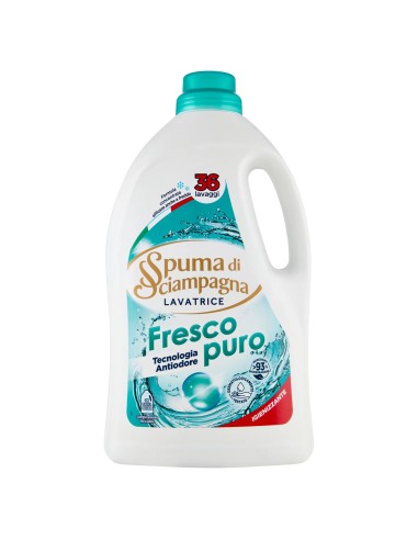spuma di sciampagna detersivo lavatrice - 36 lavaggi 1620ml - fresco puro: tuttocasashop.it: prodotti per bucato e tessuti
