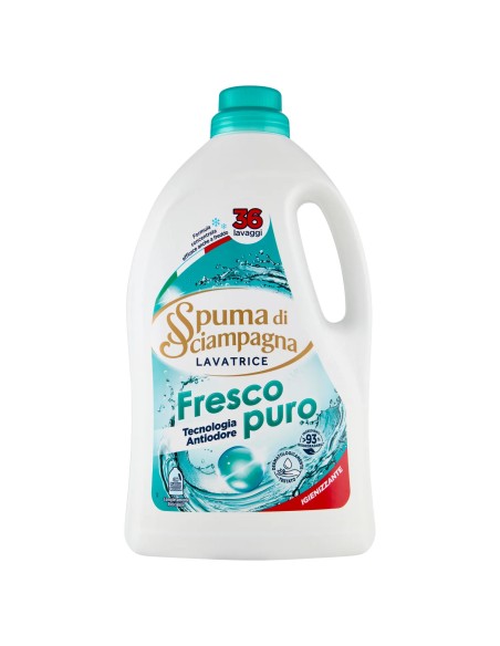 spuma di sciampagna detersivo lavatrice - 36 lavaggi 1620ml - fresco puro: tuttocasashop.it: prodotti per bucato e tessuti