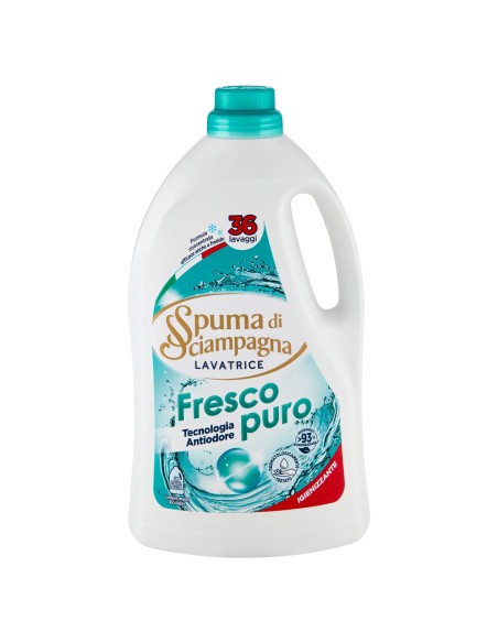 spuma di sciampagna detersivo lavatrice - 36 lavaggi 1620ml - fresco puro: tuttocasashop.it: prodotti per bucato e tessuti
