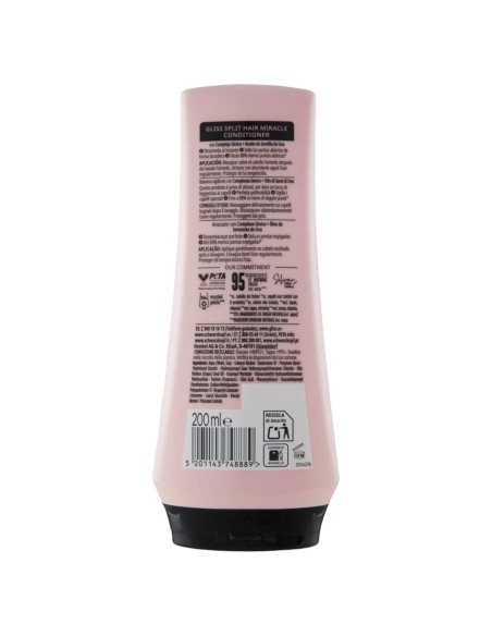 gliss testanera balsamo per capelli - 200ml - capelli spezzati danneggiati: tuttocasashop.it: igiene e cura della persona