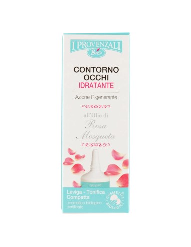 i provenzali bio contorno occhi idratante - 15ml - olio di rosa mosqueta: tuttocasashop.it: igiene e cura della persona