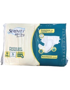 serenity pannoloni mutandina per incontinenti - 30 pezzi - extra - taglia s: tuttocasashop.it: igiene e cura della persona