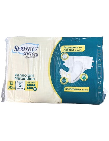 serenity pannoloni mutandina per incontinenti - 30 pezzi - extra - taglia s: tuttocasashop.it: igiene e cura della persona