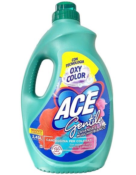 ace gentile candeggina delicata 2450ml oxy color - lavanda e muschio bianco: tuttocasashop.it: prodotti per bucato e tessuti