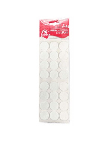 24 feltrini tondi medi - diametro 28mm - colore bianco - autoadesivi: tuttocasashop.it: altro - bazar