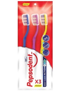 pepsodent spazzolino daily triple clean - 3 pezzi - setole medie: tuttocasashop.it: igiene e cura della persona