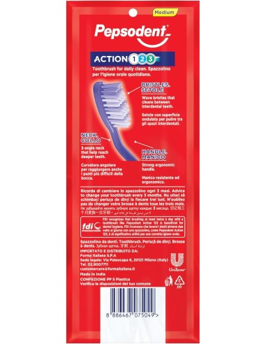 pepsodent spazzolino daily triple clean - 3 pezzi - setole medie: tuttocasashop.it: igiene e cura della persona