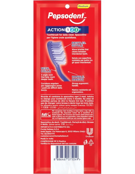 pepsodent spazzolino daily triple clean - 3 pezzi - setole medie: tuttocasashop.it: igiene e cura della persona