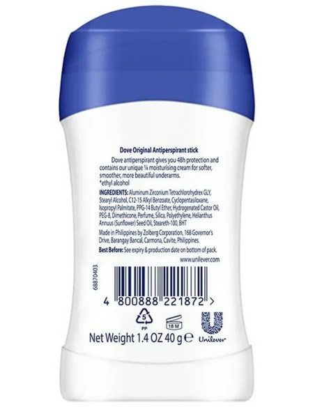 dove deodorante stick 40ml - 48h no alcool - original: tuttocasashop.it: igiene e cura della persona