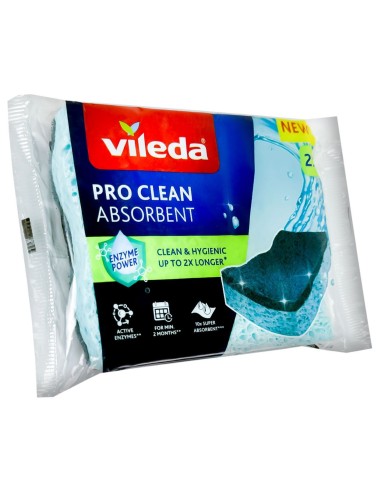 vileda pro clean spugne con abrasivo - 2 pezzi - viscosa: tuttocasashop.it: pulizia e cura della casa