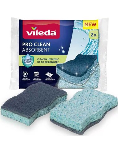 vileda pro clean spugne con abrasivo - 2 pezzi - viscosa: tuttocasashop.it: pulizia e cura della casa