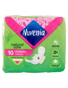 nuvenia natural care assorbenti - 10 pezzi - con ali: tuttocasashop.it: igiene e cura della persona