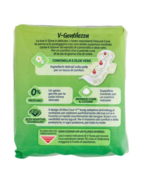 nuvenia natural care assorbenti - 7 pezzi - notte con ali: tuttocasashop.it: igiene e cura della persona