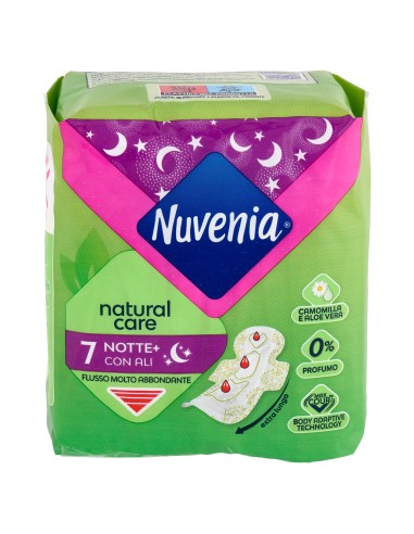 nuvenia natural care assorbenti - 7 pezzi - notte con ali: tuttocasashop.it: igiene e cura della persona