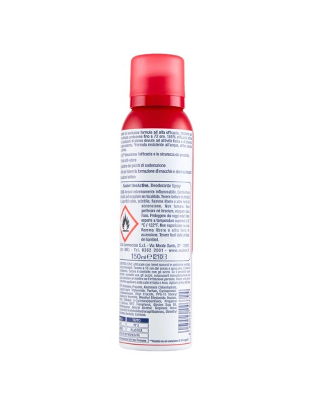 sauber deodorante spray 150ml - deo active - sport & fitness: tuttocasashop.it: igiene e cura della persona