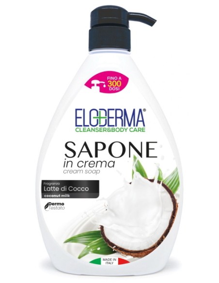 eloderma sapone in crema mani viso e corpo - 1 litro - latte di cocco: tuttocasashop.it: igiene e cura della persona