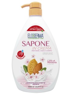 eloderma sapone in crema mani viso e corpo - 1 litro - latte di mandorla: tuttocasashop.it: igiene e cura della persona