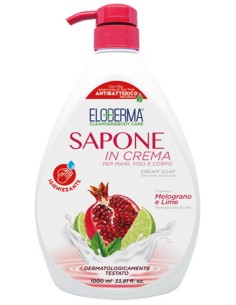 eloderma sapone in crema mani viso e corpo - 1 litro - melograno e lime: tuttocasashop.it: igiene e cura della persona