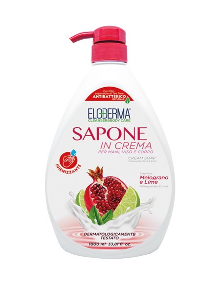 eloderma sapone in crema mani viso e corpo - 1 litro - melograno e lime: tuttocasashop.it: igiene e cura della persona