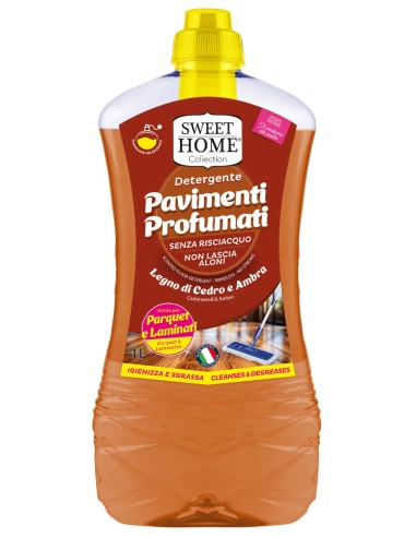 sweet home detergente pavimenti 1 litro - parquet e laminati - cedro e ambra: tuttocasashop.it: pulizia e cura della casa
