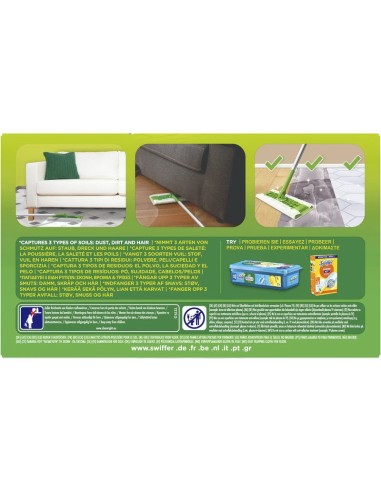 swiffer xxl catturapolvere - 12 panni - 3x cattura polvere peli e capelli: tuttocasashop.it: pulizia e cura della casa