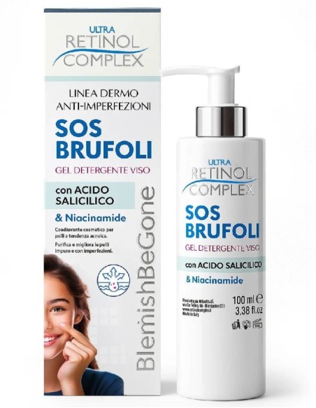 ultra retinol complex sos brufoli 100ml - detergente viso - acido salicilico: tuttocasashop.it: igiene e cura della persona