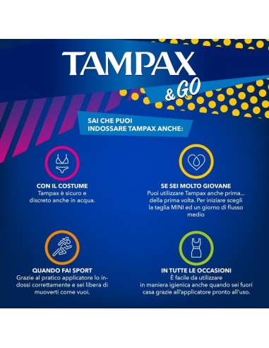 tampax &go assorbenti interni - 18 tamponi - super: tuttocasashop.it: igiene e cura della persona