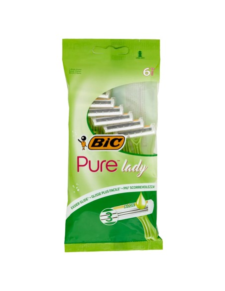 bic pure 3 lady rasoi radi & getta depilazione femminile con aloe - 6 pezzi: tuttocasashop.it: igiene e cura della persona