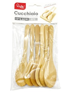 cucchiaini legno 13cm 6pz            986: tuttocasashop.it: altro - bazar