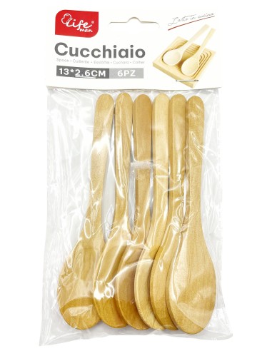 cucchiaini legno 13cm 6pz            986: tuttocasashop.it: altro - bazar