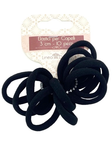 elastici capelli 10pz neri           021: tuttocasashop.it: igiene e cura della persona
