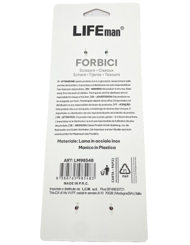 lifeman forbici resistenti ed ergonomiche - 21cm - multiuso: tuttocasashop.it: altro - bazar