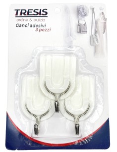 ganci adesivi 3pz                    842: tuttocasashop.it: altro - bazar