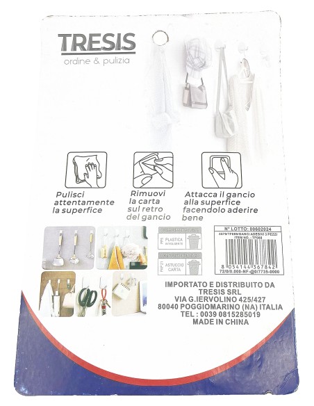 ganci adesivi 3pz                    842: tuttocasashop.it: altro - bazar