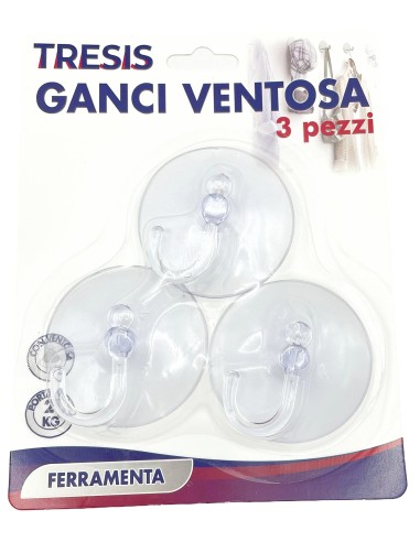 ganci ventosa 3pz                    072: tuttocasashop.it: altro - bazar