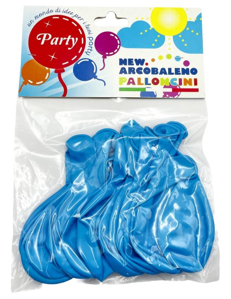 12 palloncini gonfiabili - 19x30cm - azzurro - party - feste: tuttocasashop.it: carta & monouso