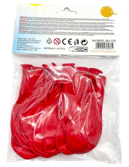 12 palloncini gonfiabili - 19x30cm - rosso - party - feste: tuttocasashop.it: carta & monouso