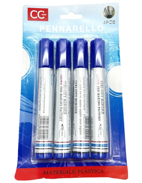 marcatori indelebili 4pz blu         768: tuttocasashop.it: altro - bazar