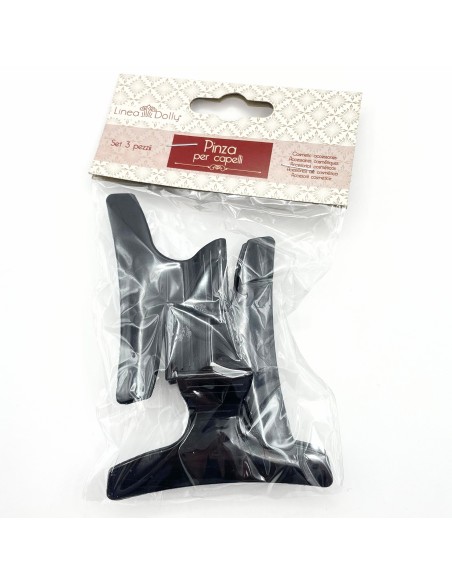 linea dolly 3 pinze per capelli nere: tuttocasashop.it: igiene e cura della persona
