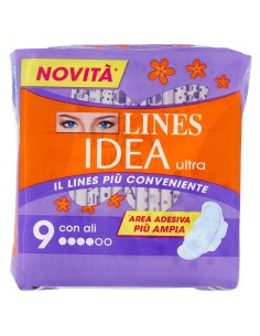 lines idea ultra assorbenti - 9 pezzi - con ali: tuttocasashop.it: igiene e cura della persona